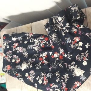 Lane Bryant The Allie floral ruffle bottom ankle pants